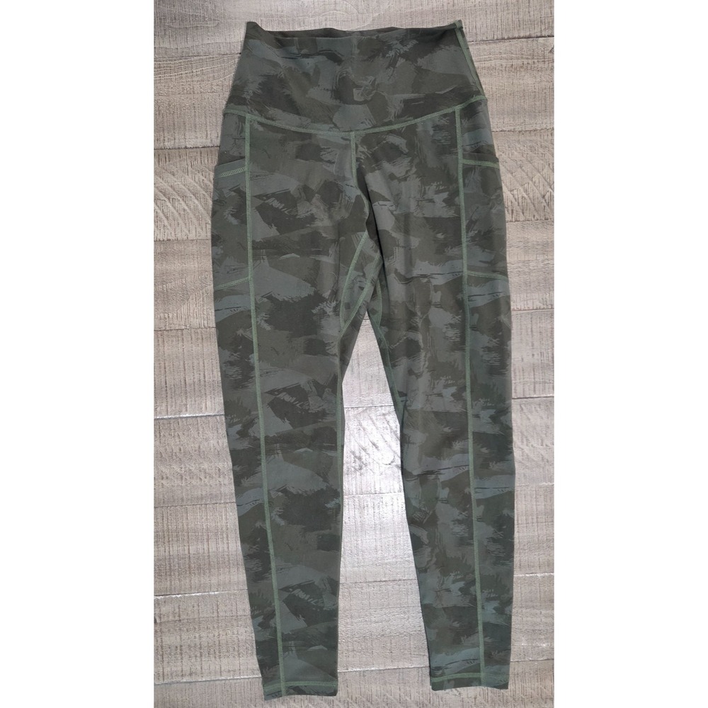 Womens Colorfulkoala Green Camoflage Leggings Size Small